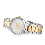 Shop Gucci G Timeless Quartz Diamonds Silver Dial Two Tone Steel Strap Watch For Women - YA1265016 in USA