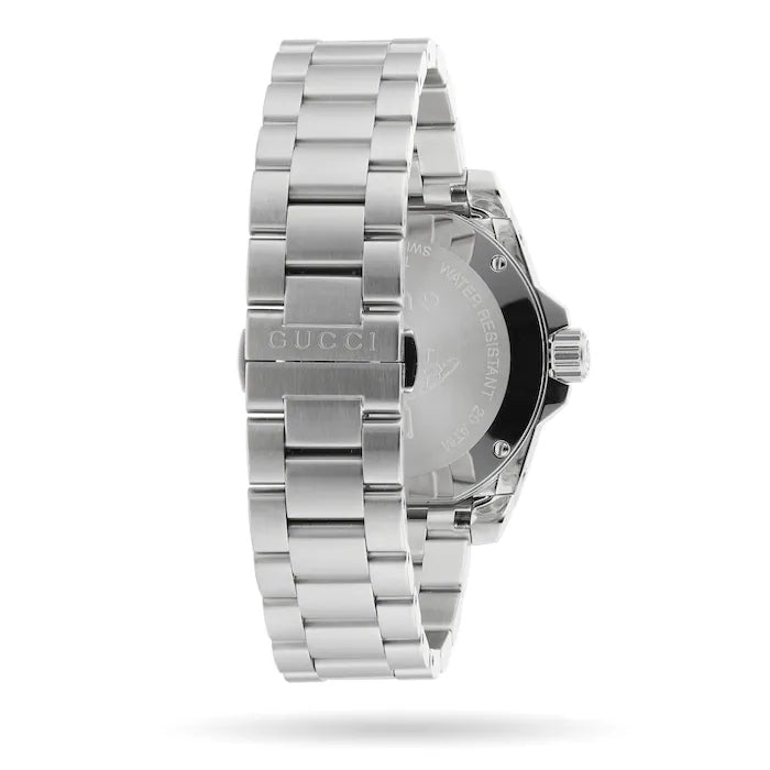 Shop Gucci Dive Quartz White Dial Silver Steel Strap Watch For Men - YA136336 in USA