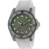 Shop Gucci Dive Quartz White Dial White Rubber Strap Watch For Men - YA136337 in USA
