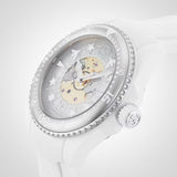 Shop Gucci Dive Automatic Transparent Dial White Rubber Strap Watch For Men - YA136343 in USA