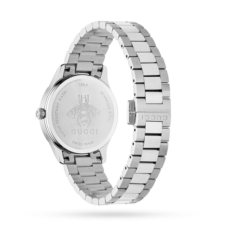 Shop Gucci G Timeless Quartz Gold Dial Silver Steel Strap Watch for Women - YA1265035 in USA