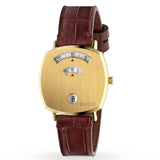 Gucci Grip Quartz Gold Dial Maroon Leather Strap Watch For Women - YA157402