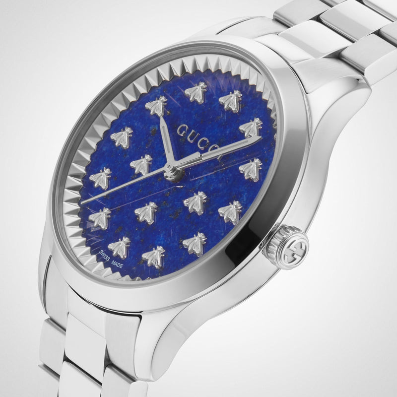 Gucci G Timeless Quartz Blue Dial Silver Steel Strap Watch for Women - YA1265043 Buy Now By Gucci