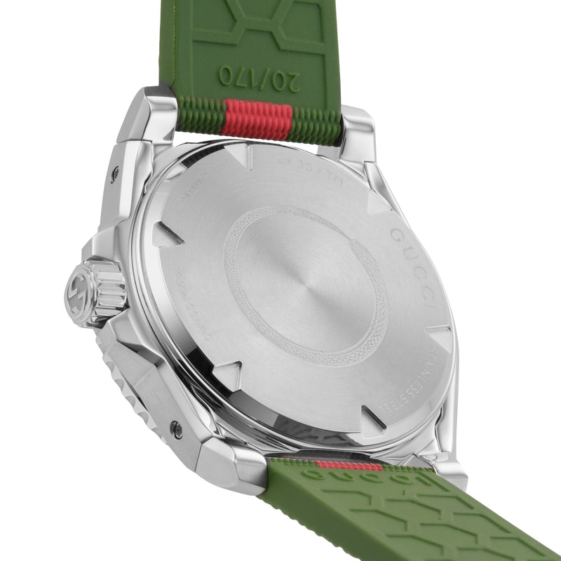 Gucci Dive Automatic Black Dial Two Tone Rubber Strap Watch for Men - YA136349 Buy Now By Gucci