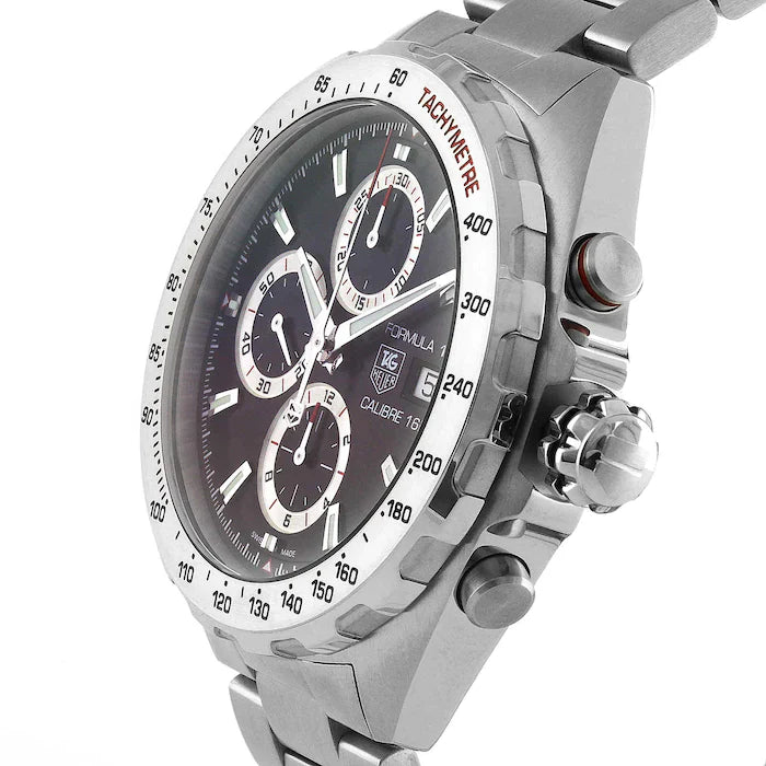 Tag Heuer Formula 1 Calibre 16 Automatic Chronograph Black Dial Silver Steel Strap Watch for Men - CAZ2010.BA0876 Buy Now By Tag Heuer