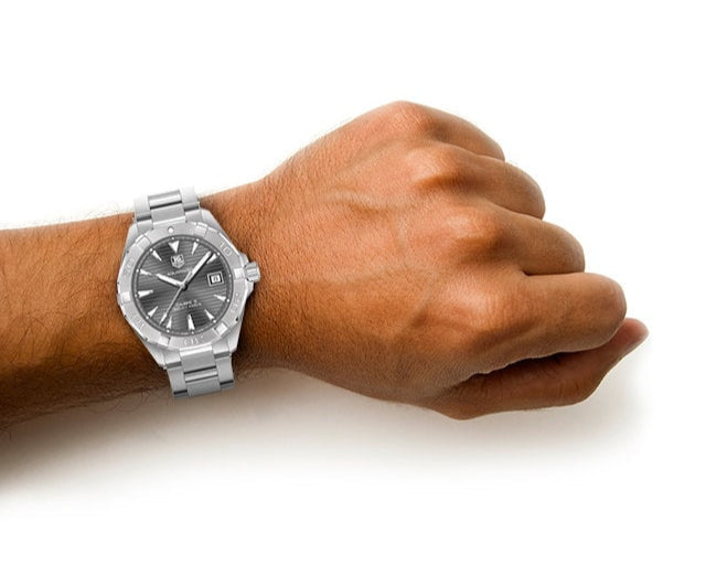 Tag Heuer Aquaracer Automatic Anthracite Grey Dial Silver Steel Strap Watch for Men - WAY2113.BA0928