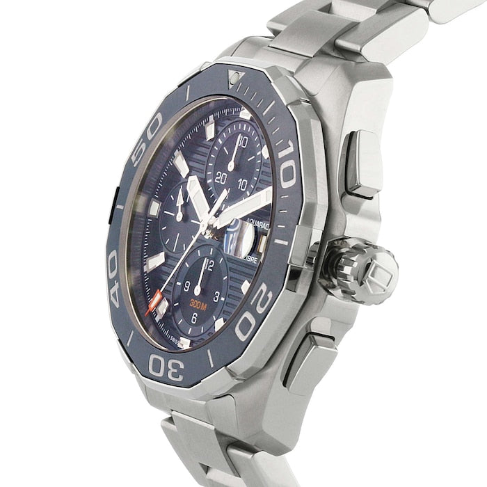 Shop Tag Heuer Aquaracer Calibre 16 43mm Blue Dial Silver Steel Strap Watch for Men - CAY211B.BA0927 in USA