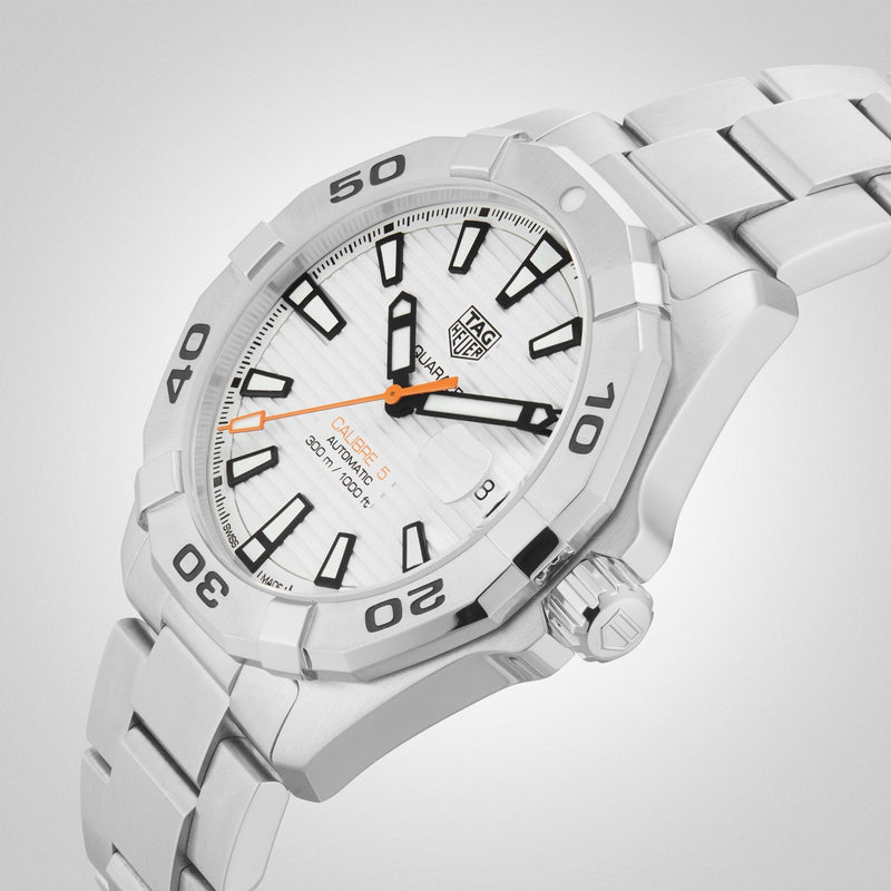 Tag Heuer Aquaracer Automatic White Dial Silver Steel Strap Watch for Men - WBD2111.BA0928 Buy Now By Tag Heuer