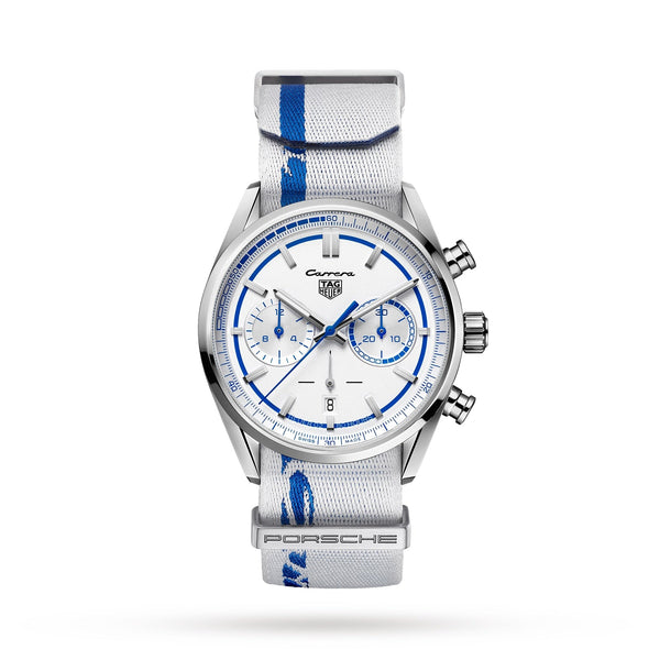 Tag Heuer Carrera Porsche RS 2.7 Automatic Chronograph White Dial White Nylon Strap Watch for Men - CBN2016.EB0275 Buy Now By Tag Heuer
