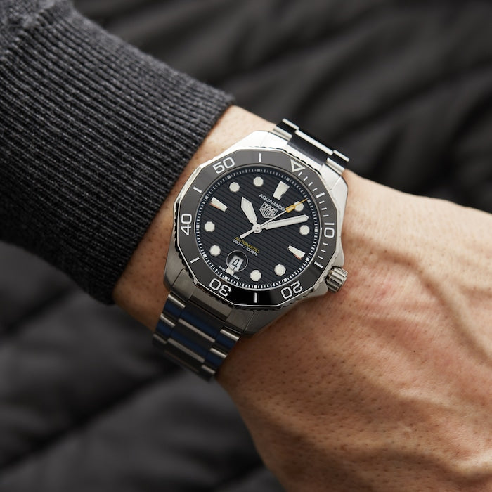 Tag Heuer Aquaracer Professional 300 Automatic Black Dial Silver Steel Strap Watch for Men - WBP201A.BA0632 Buy Now By Tag Heuer