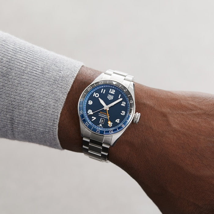 Tag Heuer Autavia Cosc GMT Automatic Blue Dial Silver Steel Strap Watch for Men - WBE511A.BA0650 Buy Now By Tag Heuer