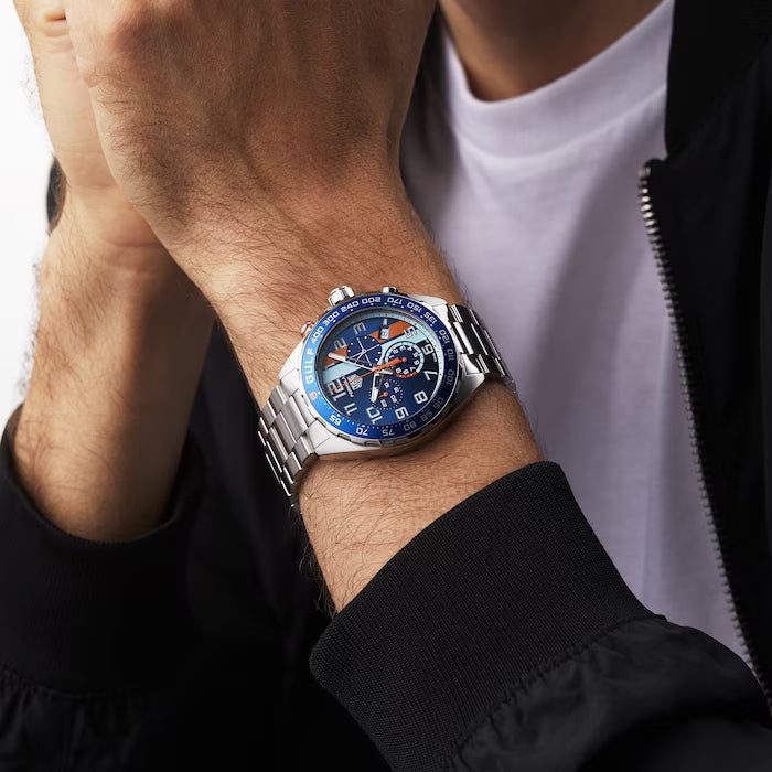 Tag Heuer Formula 1 Gulf Edition Chronograph Blue Dial Silver Steel Strap Watch for Men - CAZ101AT.BA0842 Buy Now By Tag Heuer