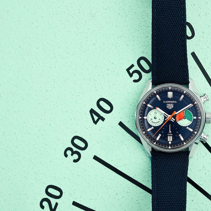 Tag Heuer Carrera Skipper Automatic Chronograph Blue Dial Blue Nylon Strap Watch for Men - CBS2213.FN6002 Buy Now By Tag Heuer
