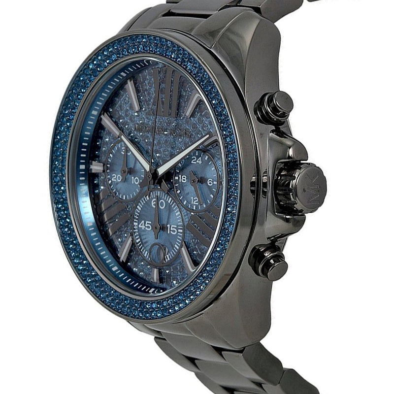 Michael Kors Wren Chronograph Quartz Blue Dial Grey Steel Strap Watch For Women - MK6097 Buy Now By Michael Kors