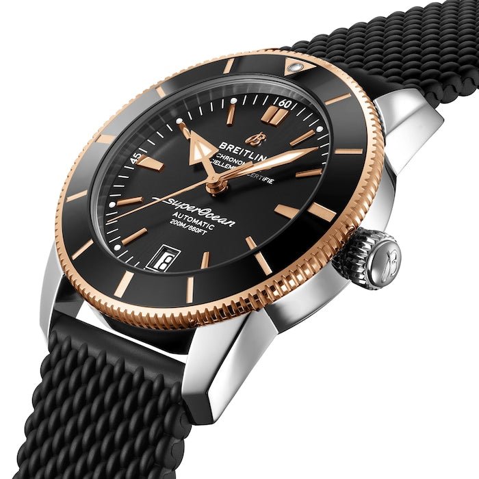 Breitling Superocean Heritage II B20 42mm Black Dial Black Mesh Bracelet Mens Watch - UB2010121B1S1 Buy Now By Breitling