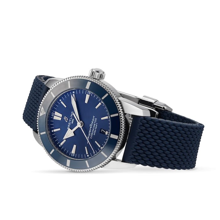 Shop Breitling Superocean Heritage II B20 44mm Blue Dial Blue Rubber Strap Mens Watch - AB2030161C1S1 in USA