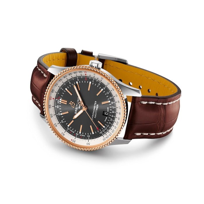 Shop Breitling Navitimer 1 Automatic 41mm Black Dial Brown Leather Strap Mens Watch - U17326211M1P1 in USA