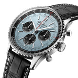 Shop Breitling Navitimer B01 Chronograph 43 Blue Dial Black Leather Strap Watch for Men - AB0138241C1P1 in USA