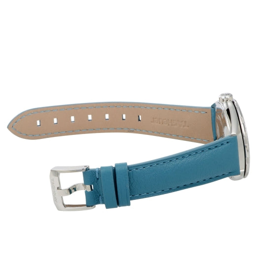 Shop Tag Heuer Formula 1 Quartz Diamonds Mother of Pearl Dial Blue Leather Strap Watch for Women - WBJ131A.FC8256 in USA