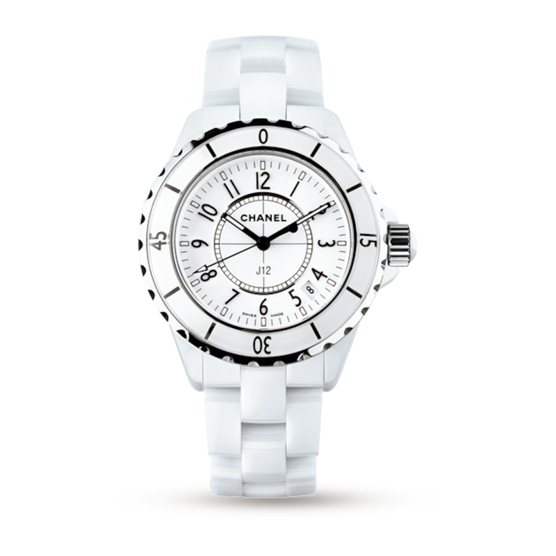 Chanel J12 Ceramic White Dial White Steel Strap Watch for Women - J12 H0968