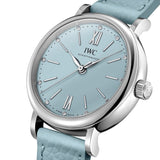 Shop IWC Portofino Automatic Blue Dial Blue Leather Strap Watch for Women - IW357416 in USA
