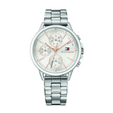 Shop Tommy Hilfiger Carly White Dial Silver Stainless Steel Strap Watch for Women - 1781787 in USA