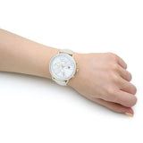 Shop Tommy Hilfiger Carly Silver Dial Cream Leather Strap Watch for Women - 1781790 in USA