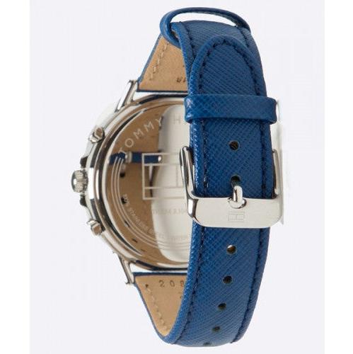 Shop Tommy Hilfiger Carly Silver Dial Blue Leather Strap Watch for Women - 1781791 in USA