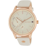 Shop Tommy Hilfiger Brooke Quartz White Dial Cream Leather Strap Watch for Women - 1782022 in USA