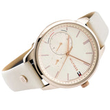 Shop Tommy Hilfiger Brooke Quartz White Dial Cream Leather Strap Watch for Women - 1782022 in USA