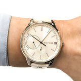 Shop Tommy Hilfiger Brooke Quartz White Dial Cream Leather Strap Watch for Women - 1782022 in USA
