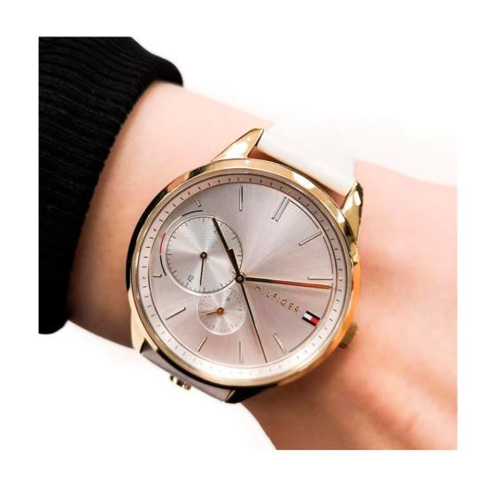 Shop Tommy Hilfiger Brooke Quartz White Dial Cream Leather Strap Watch for Women - 1782022 in USA