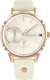 Shop Tommy Hilfiger Brooke Quartz White Dial Cream Leather Strap Watch for Women - 1782022 in USA