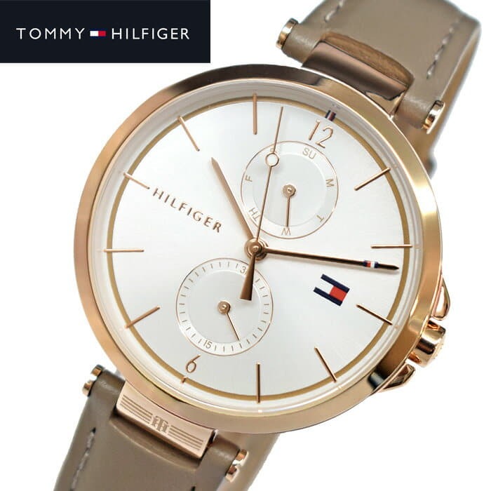Shop Tommy Hilfiger Angela Quartz Silver Dial Brown Leather Strap Watch for Women - 1782125 in USA