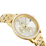 Tommy Hilfiger Madison Quartz Gold Dial Gold Steel Strap Watch For Women - 1782189