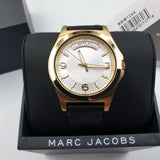 Shop Marc Jacobs Baby Dave Gold Dial Black Leather Strap Watch for Women - MBM1264 in USA