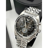 Emporio Armani Franco Black Dial Silver Steel Strap Watch For Men - AR0373 Buy Now By Emporio Armani