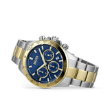 Hugo Boss Hero Chronograph Blue Dial Two Tone Steel Strap Watch for Men - 1513767