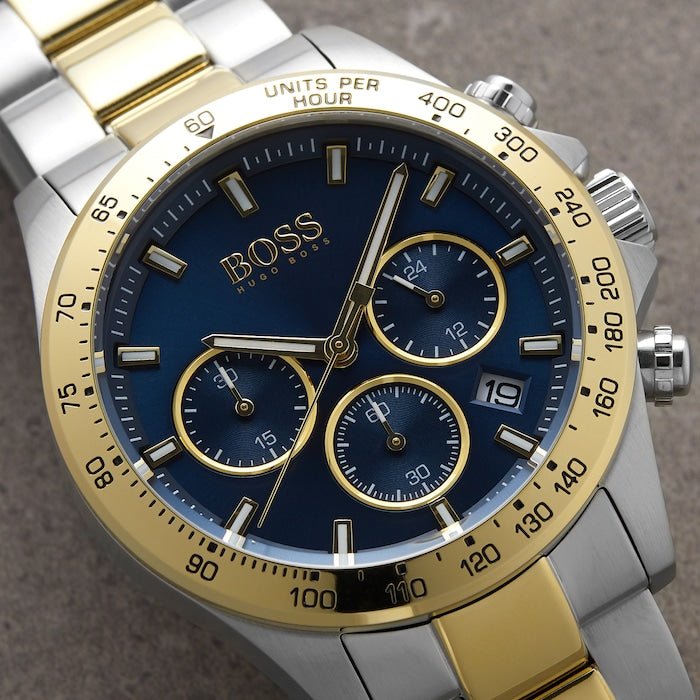 Hugo Boss Hero Blue Dial Two Tone Steel Strap Watch for Men - 1513767 Buy Now By Hugo Boss