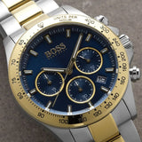 Hugo Boss Hero Chronograph Blue Dial Two Tone Steel Strap Watch for Men - 1513767