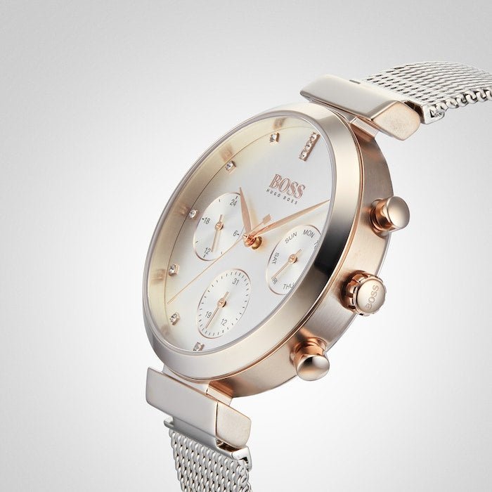 Hugo Boss Flawless Silver Dial Silver Mesh Bracelet Watch for Women -1502551 Buy Now By Hugo Boss