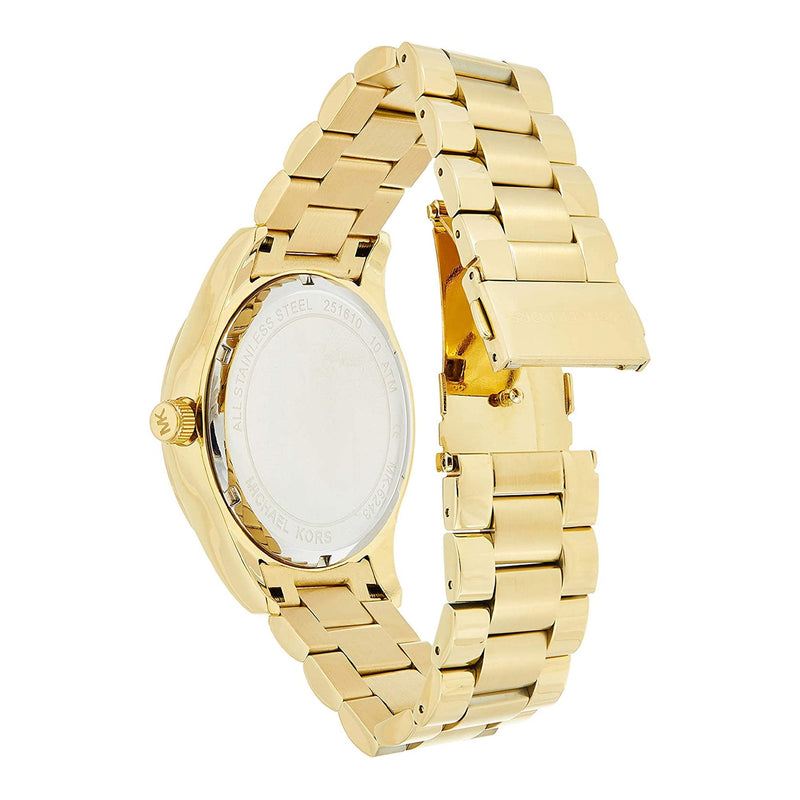 Michael Kors Layton Pave Blue Dial Gold Steel Strap Watch for Women - MK6243 Buy Now By Michael Kors