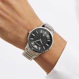 Emporio Armani Renato Quartz Black Dial Silver Steel Strap Watch For Men - AR11181 Buy Now By Emporio Armani
