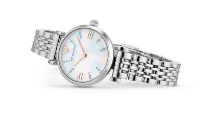Emporio Armani Donna Mother of Pearl Dial Silver Steel Strap Watch For Women - AR11204 Buy Now By Emporio Armani