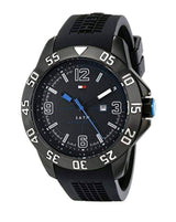 Shop Tommy Hilfiger Sport Multifunction Black Dial Black Rubber Strap Watch for Men - 1790983 in USA