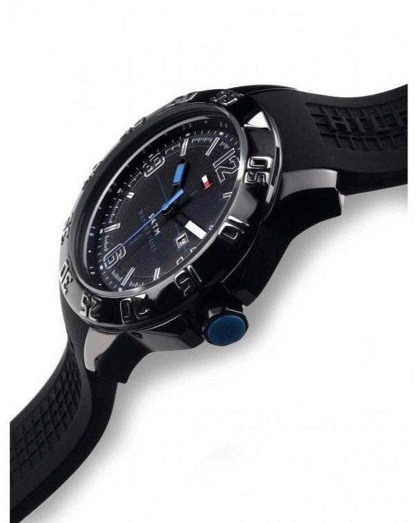 Shop Tommy Hilfiger Sport Multifunction Black Dial Black Rubber Strap Watch for Men - 1790983 in USA