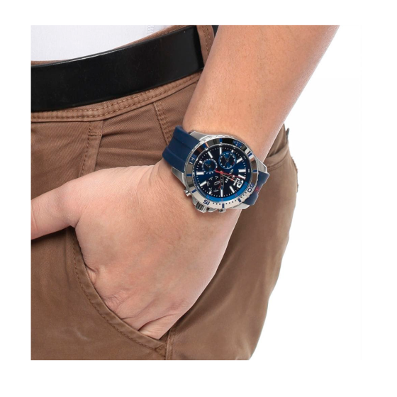 Tommy Hilfiger Nolan Chronograph Blue Dial Blue Rubber Strap Watch for Men - 1791142 Buy Now By Tommy Hilfiger