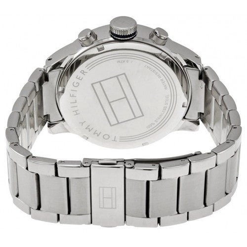 Shop Tommy Hilfiger Jackson Quartz Black Dial Silver Steel Strap Watch for Men - 1791243 in USA