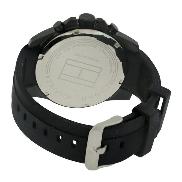 Tommy Hilfiger Decker Black Dial Black Rubber Strap Watch for Men - 1791352