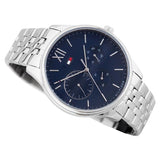 Shop Tommy Hilfiger Damon Chronograph Blue Dial Silver Steel Strap Watch for Men - 1791416 in USA